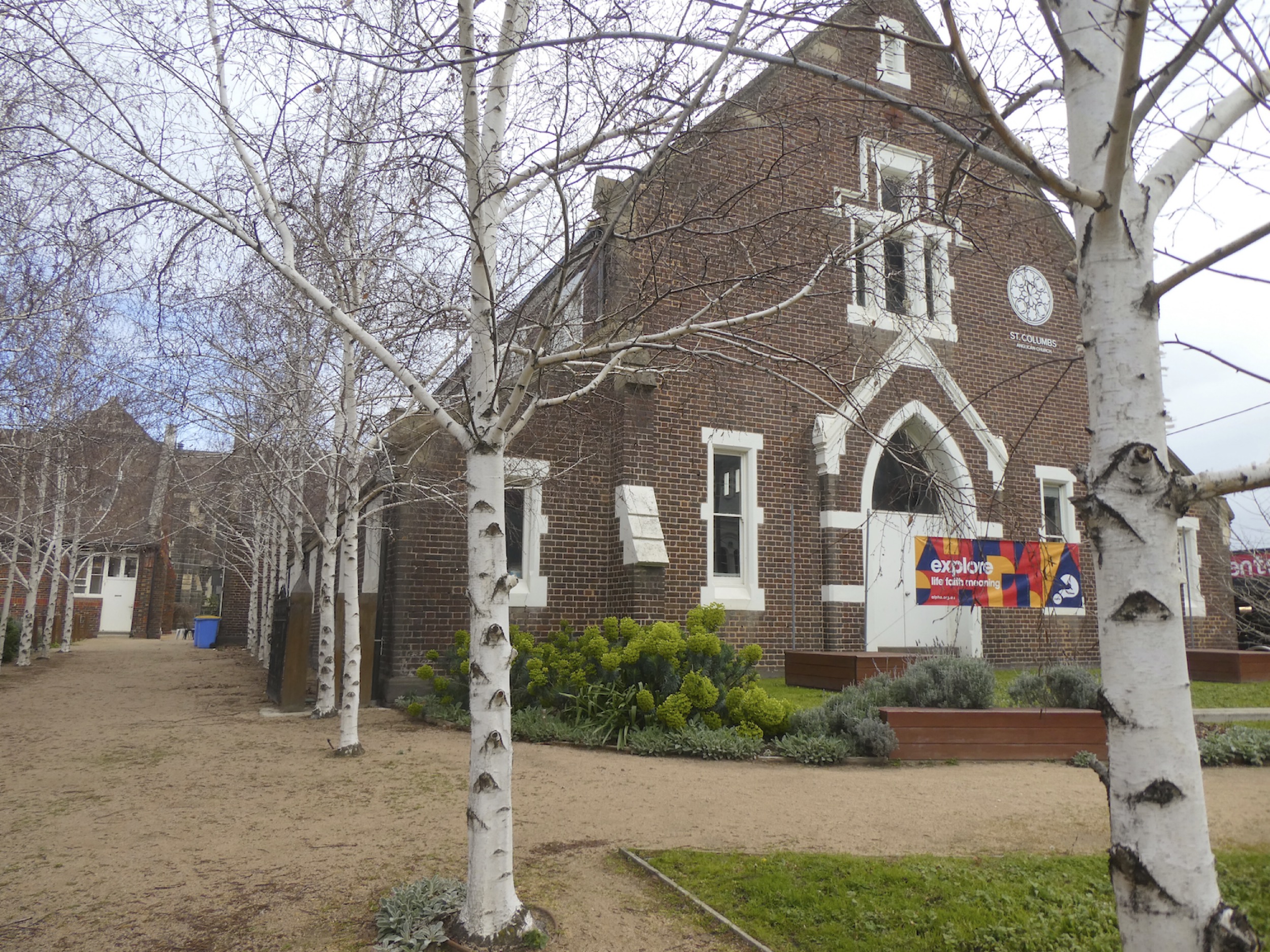 St Columb's Hawthorn hosts another church in its hall. 
