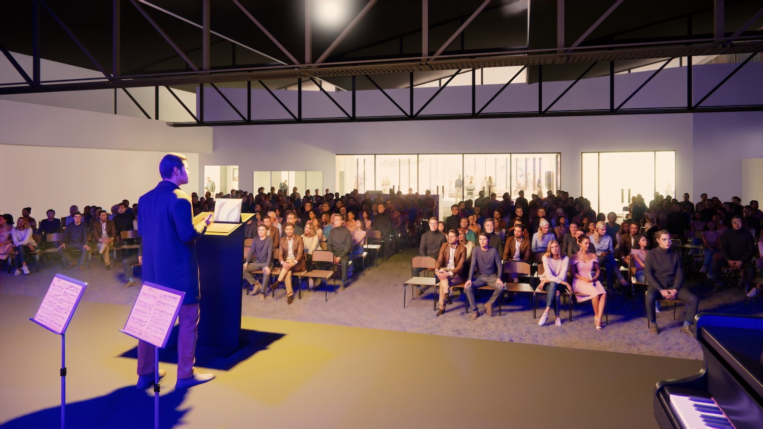 Warehouse church interior image